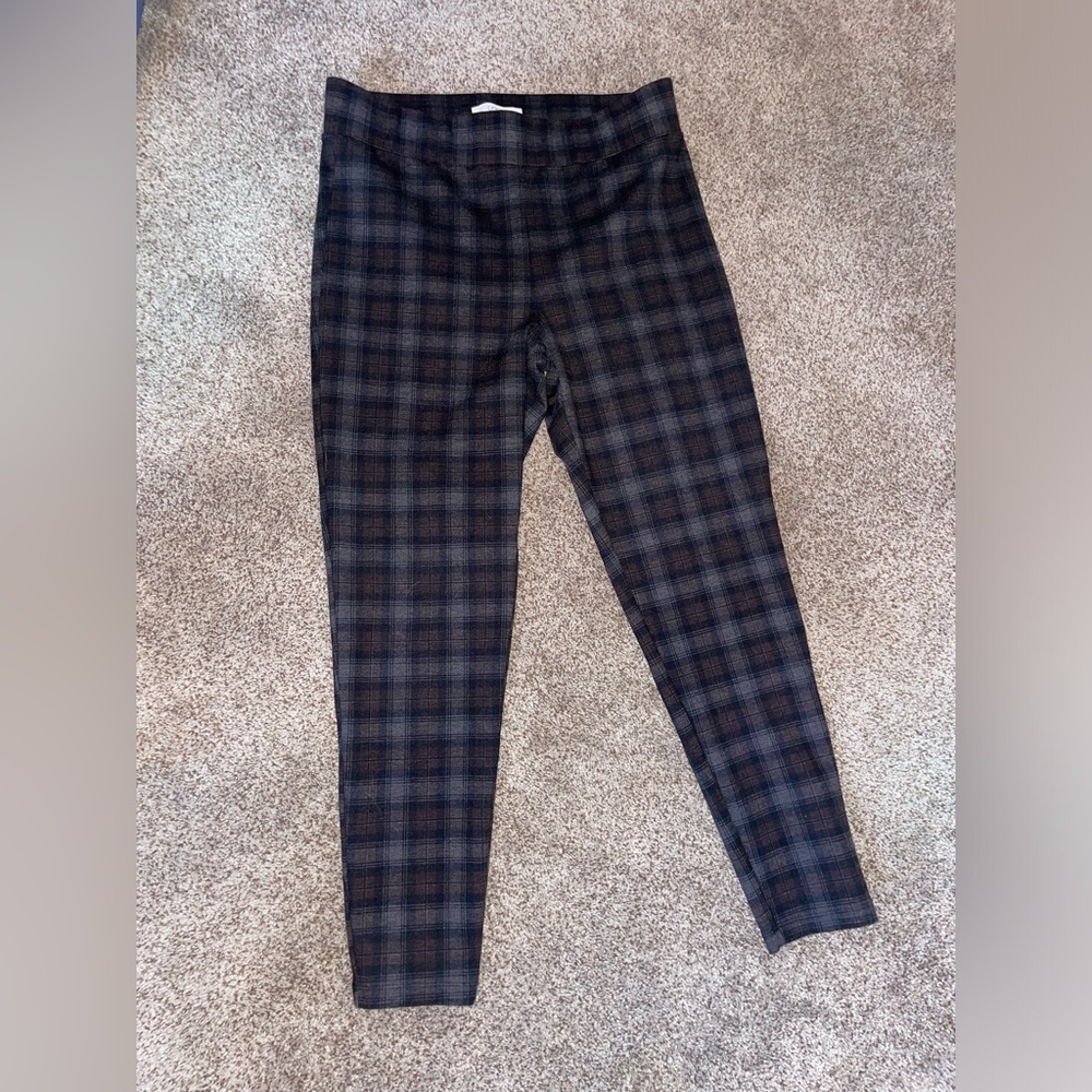 LOFT Plaid Ponte Leggings Size Large